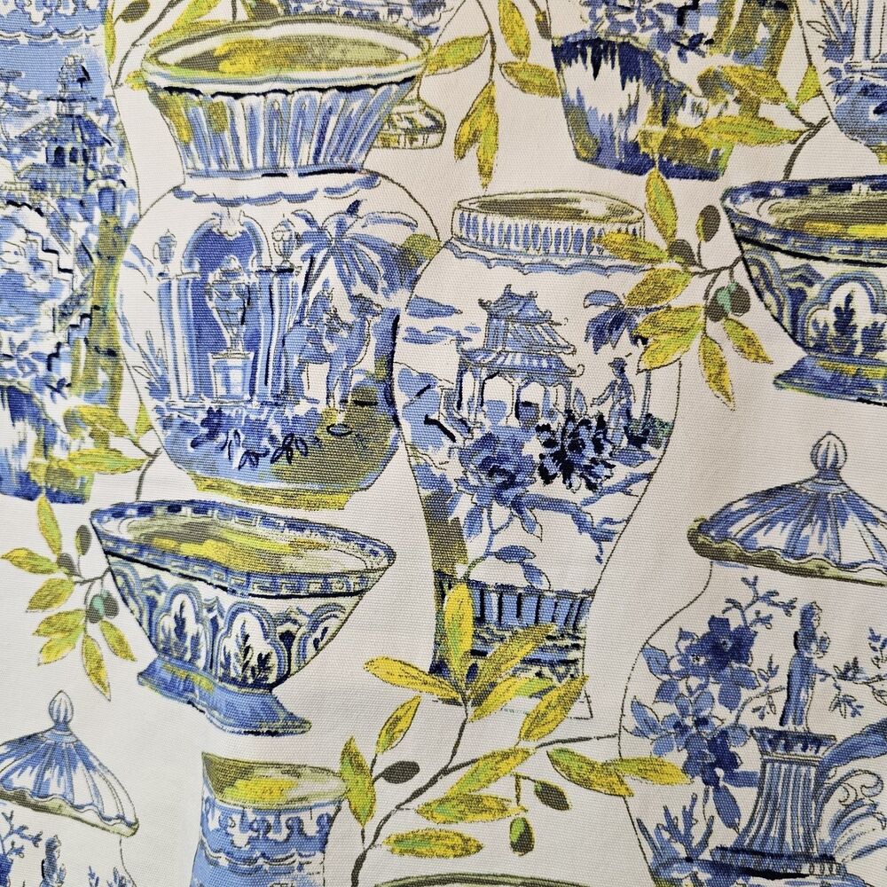 Talbots Mini Skirt Watercolor Chinoiserie Blue White Green Lined Women's Size 4 - Picture 2 of 9